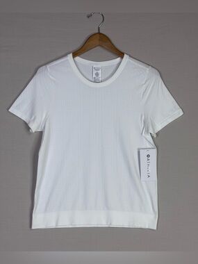 Athleta Seamless Performance Tee White NWT Breathable Athletic Top M